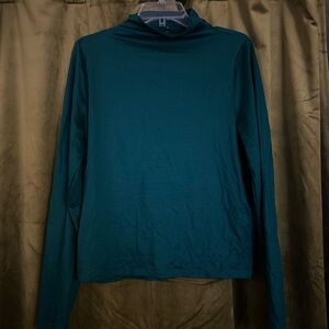 Teal Turtleneck Long Sleeve Top